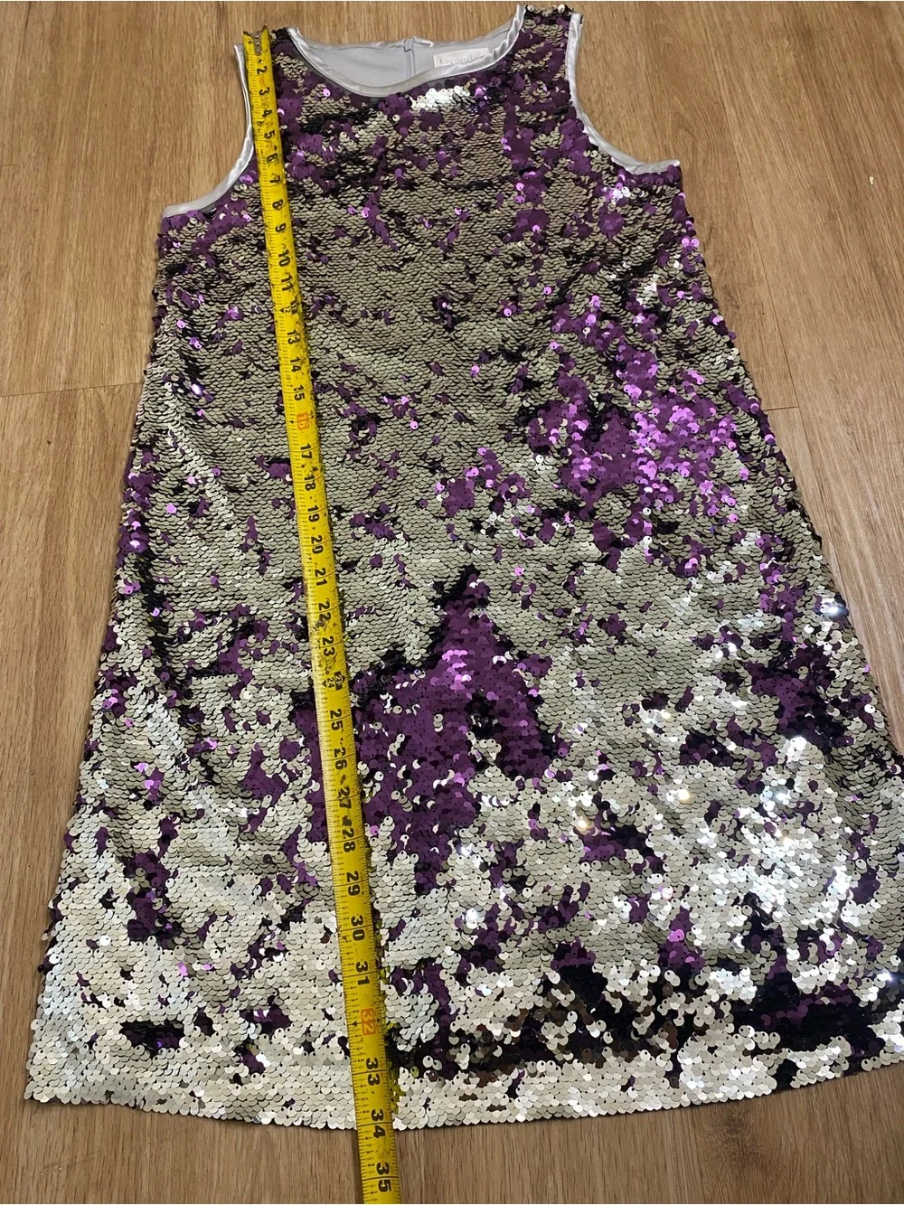 Purple & Silver Sequin Shift Dress for Girls